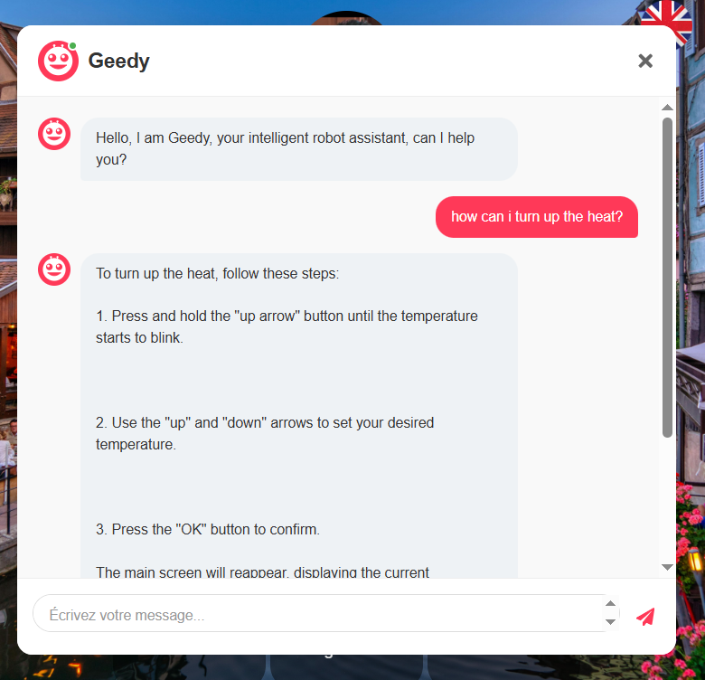 chatbot sur livret accueil airbnb